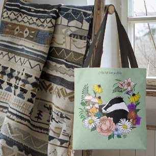 Tote Bag Fleurs sauvages du blaireau des bois Champignons V
