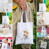Tote Bag Fleurs sauvages lisses avec texte Motivation