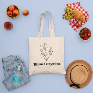 Tote Bag Fleurs sauvages minimales, esthétique boho minimal