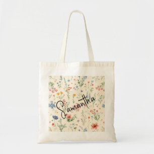 Tote Bag Fleurs sauvages personnalisées Cadeaux de demoisel