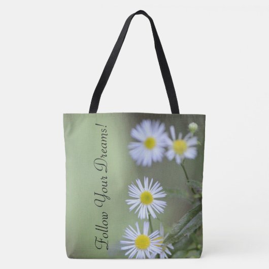 Tote Bag Fleurs sauvages verts (Devant)