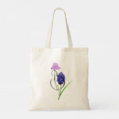 Tote Bag Fleurs sauvages violets et lilas avec votre initia (Dos)