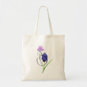 Tote Bag Fleurs sauvages violets et lilas avec votre initia (Devant)