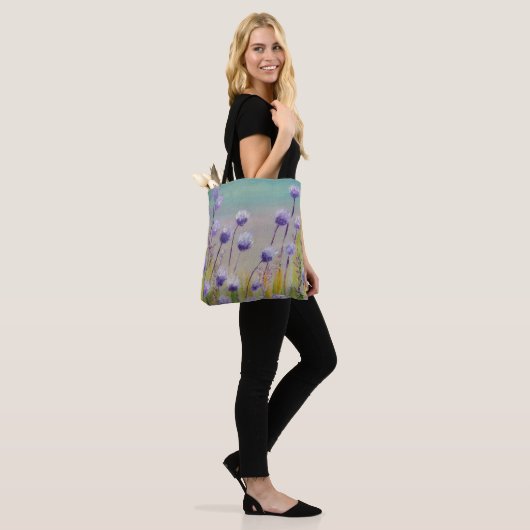 Tote Bag Fleurs sauvages violettes (Sur le modèle)