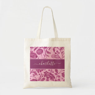Tote Bag Fleurs sauvages violettes rustiques vintage