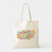 Tote Bag Fleurs tendance Animaux rétro (Dos)