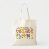 Tote Bag Fleurs tendance Retro Vegan Club (Devant)