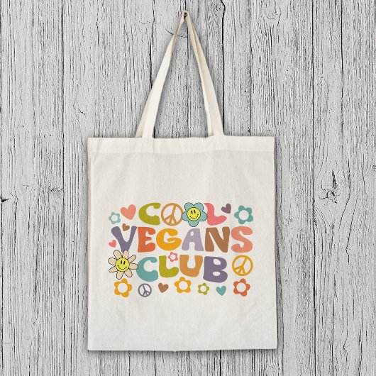 Tote Bag Fleurs tendance Retro Vegan Club