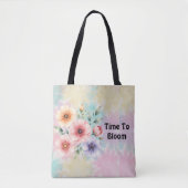 Tote Bag Fleurs Tie Dye Prêtes à Éclore (Devant)