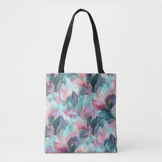 Tote Bag Fleurs Tons de Bijoux (Devant)