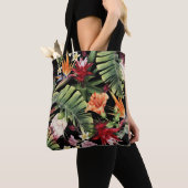 Tote Bag Fleurs tropicales : aquarelle à motif floral trans (De près)