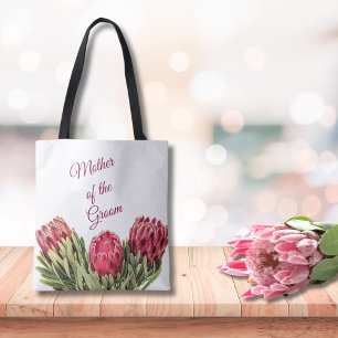 Tote Bag Fleurs tropicales botaniques roses Protea Feuille