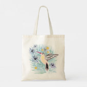 Tote Bag Fleurs tropicales, colibris. (Dos)