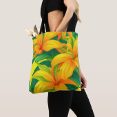 Tote Bag Fleurs tropicales colorées (De près)