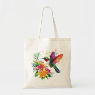 Tote Bag Fleurs tropicales des colibris