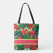 Tote Bag Fleurs tropicales et feuilles (Dos)
