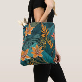 Tote Bag Fleurs Tropicales Exotiques (De près)