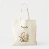 Tote Bag Fleurs tropicales flamingo roses (Devant)