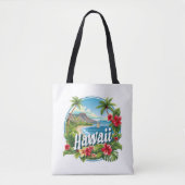 Tote Bag Fleurs tropicales Hawaii Beach Mountains Travel Ar (Devant)