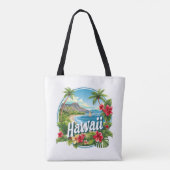 Tote Bag Fleurs tropicales Hawaii Beach Mountains Travel Ar (Dos)