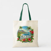 Tote Bag Fleurs tropicales Hawaii Beach Mountains Travel Ar (Dos)