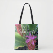 Tote Bag Fleurs tropicales personnalisées (Devant)