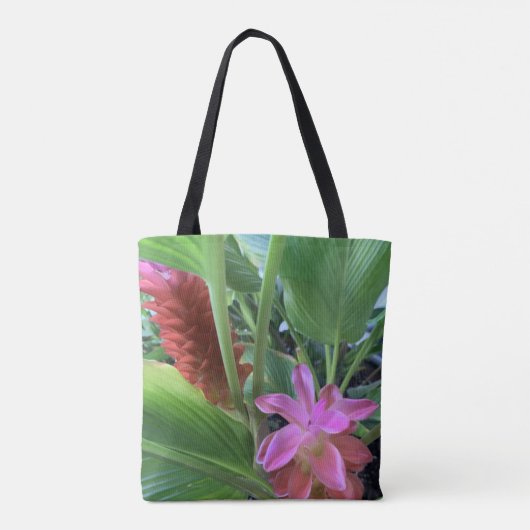 Tote Bag Fleurs tropicales personnalisées (Dos)