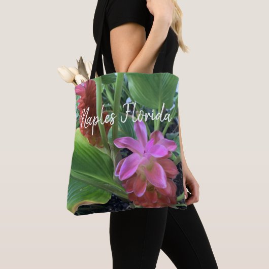 Tote Bag Fleurs tropicales personnalisées (De près)