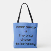 Tote Bag Fleurs vertes en bleu (Dos)