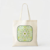 Tote Bag Fleurs vertes en Mémerisation (Devant)