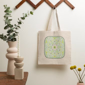 Tote Bag Fleurs vertes en Mémerisation