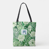 Tote Bag Fleurs vertes, motif design vintage (Dos)