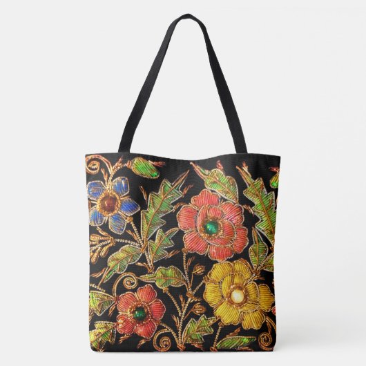 Tote Bag Fleurs victoriennes perlées (Dos)