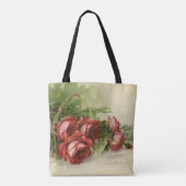 Tote Bag Fleurs victoriennes vintages, Roses rouges (Dos)