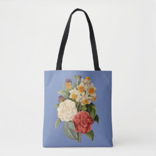 Tote Bag Fleurs vintages, Camellias et Narcisse, Redoute