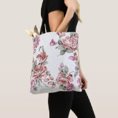 Tote Bag Fleurs vintages Chic Shabby (De près)