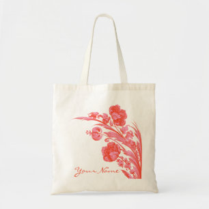 Tote Bag Fleurs vintages dans les couleurs audacieuses,