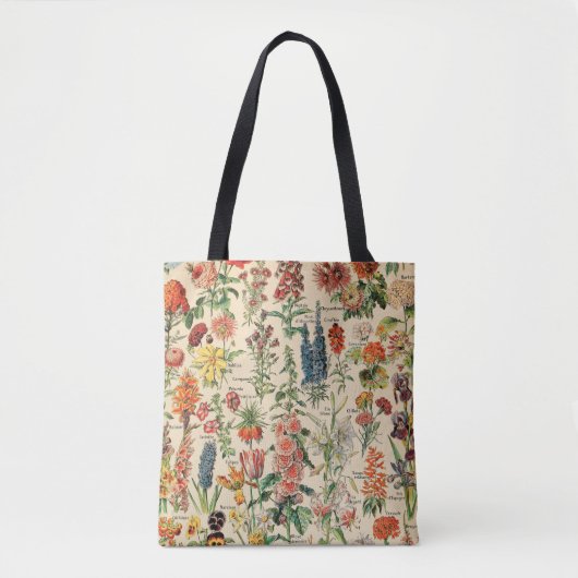 Tote Bag Fleurs vintages par Adolphe Millot (Devant)