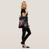 Tote Bag Fleurs vintages. Peines, tulipes, lis, hydrangée (Sur le modèle)