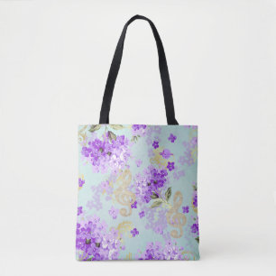 Tote Bag Fleurs violettes de Clef Arbre Floral