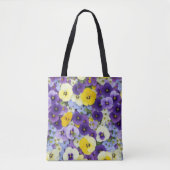 Tote Bag Fleurs violettes et jaunes (Devant)