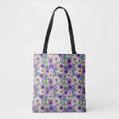 Tote Bag Fleurs violettes et roses (Devant)