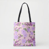 Tote Bag Fleurs Violettes, Modèle Floral, Motif De Fleurs (Devant)