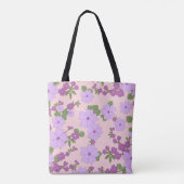 Tote Bag Fleurs Violettes, Modèle Floral, Motif De Fleurs (Dos)