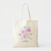 Tote Bag Fleurs violettes modernes Eucalyptus (Devant)