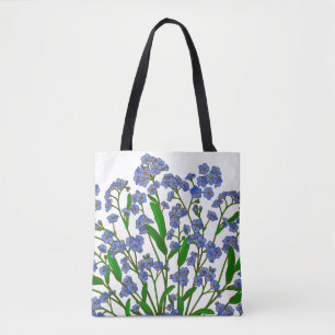 Tote Bag Fleurs violettes, Oubliez-Moi Pas Fleur sauvage