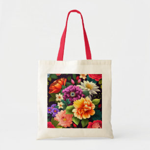 Tote Bag Fleurs vives et colorées