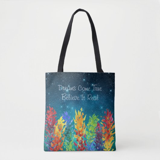 Tote Bag Fleurs vives Starry Night Dreams deviennent réalit (Devant)