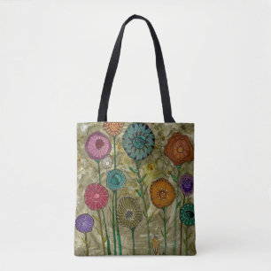 Tote Bag Fleurs Whimsical et un petit Fourre-tout d'oiseaux