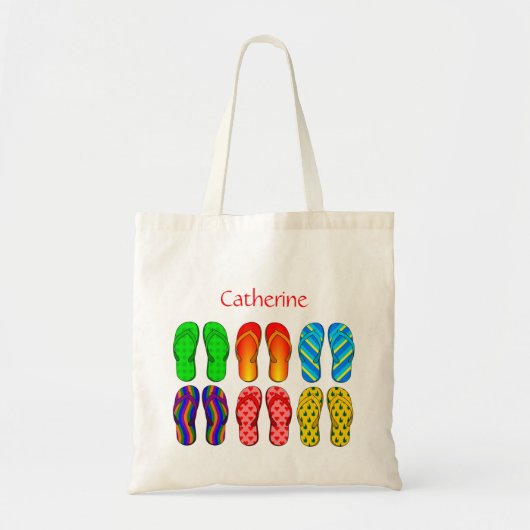 Tote Bag Flip flops Summer Beach Striz Option personnalisée (Devant)